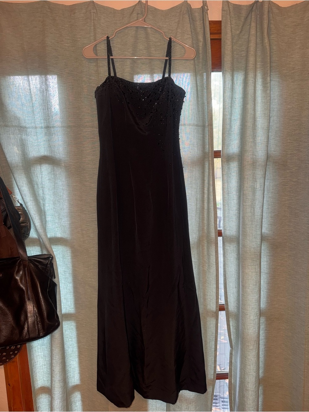 Roland Nivelais Black Beaded Evening Dress
